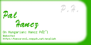pal hancz business card